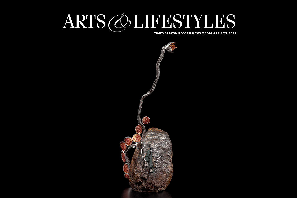 Cover photo of TBR News Media Arts & Lifestyle section featuring Michael Galmer's 'Lust for Life' sculpture.