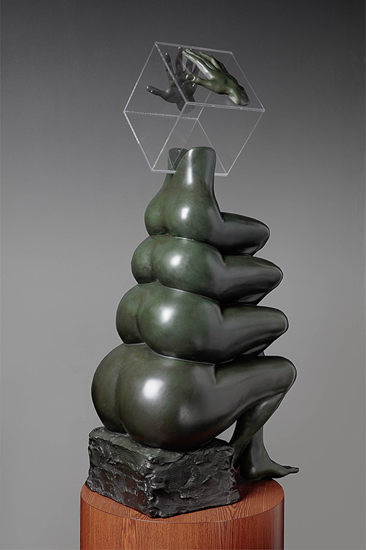 Artist Michael Galmer's sculpture 'Glass Ceiling.'